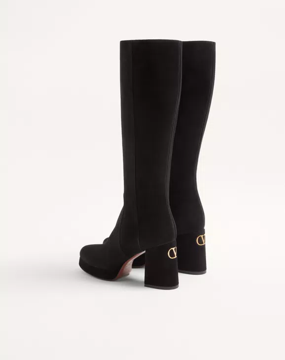 Valentino Fawcette Platform Boot In Crust Leather 90Mm - Image 4